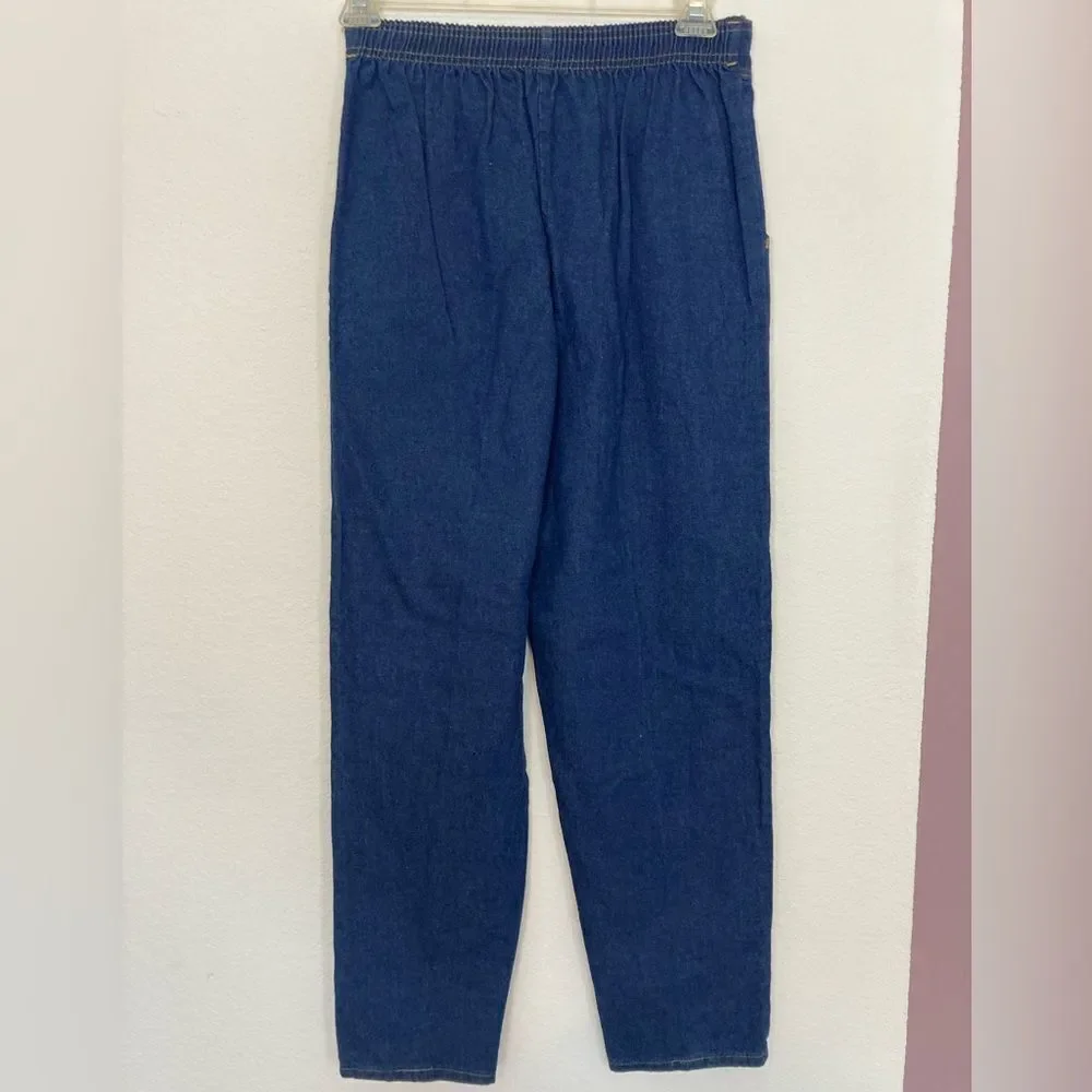 Vintage Jeans w/ bows super high rise waist cinch style mint condition🤩